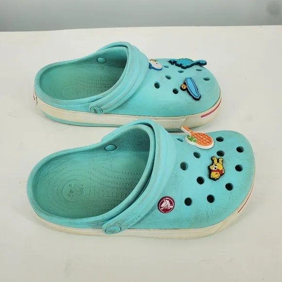 Crocs Crocband Clogs Junior 3 Shoes Rubber Slingback Casual Beach Baby Blue