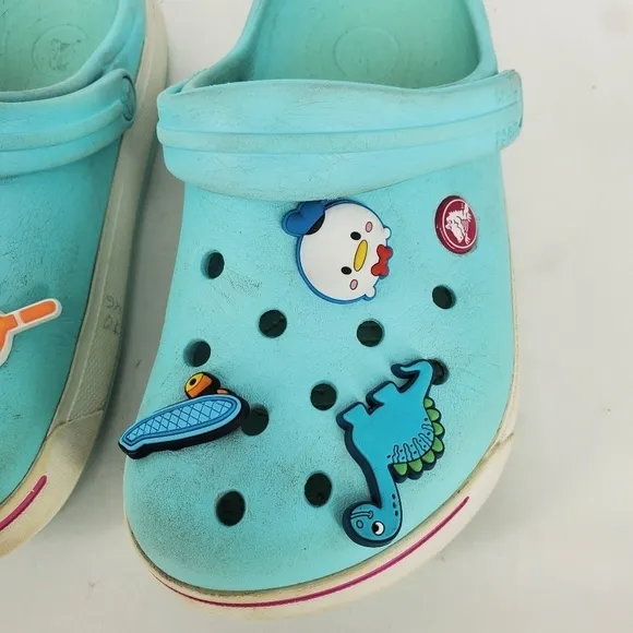 Crocs Crocband Clogs Junior 3 Shoes Rubber Slingback Casual Beach Baby Blue