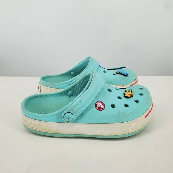 Crocs Crocband Clogs Junior 3 Shoes Rubber Slingback Casual Beach Baby Blue