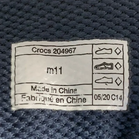CROCS LITE RIDE PACER Men`s Size 11 Navy Blue White Walking Comfort Shoes 204967