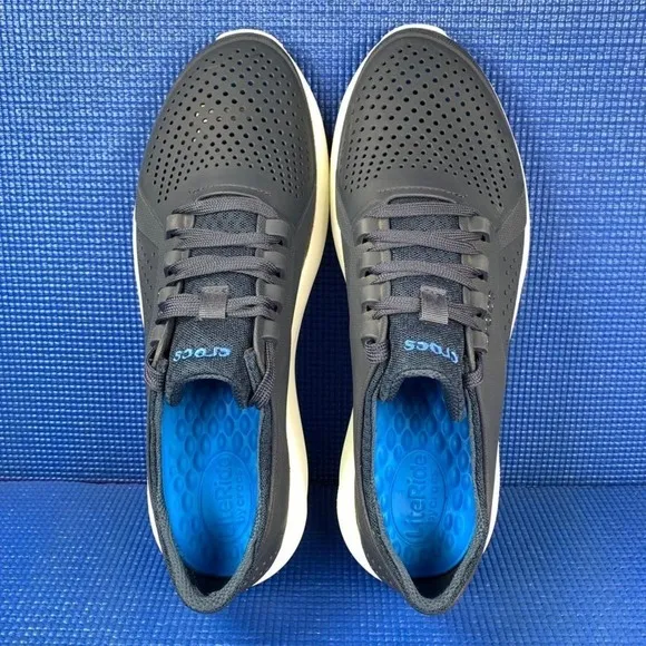 CROCS LITE RIDE PACER Men`s Size 11 Navy Blue White Walking Comfort Shoes 204967