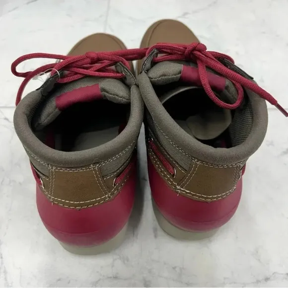 CROCS Men’s Beach Line Boat Chukka Boot Brown &amp; Red Lightweight 10