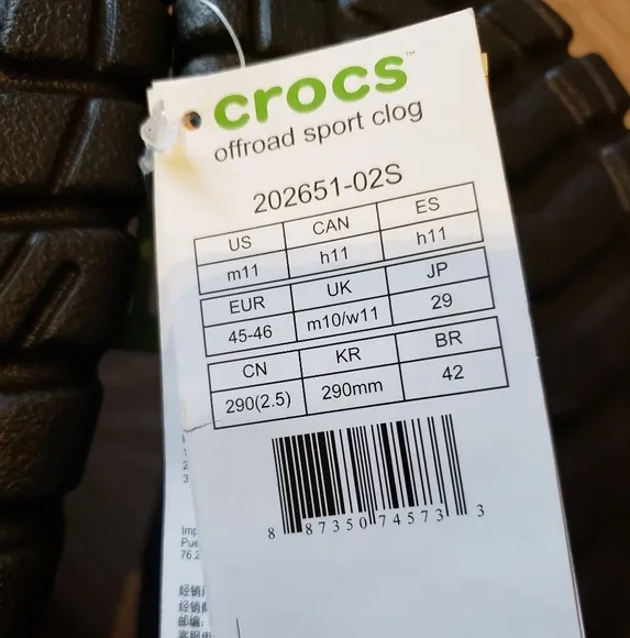 Crocs Offroad Sport Clog In Black Mens Shoes Size 11