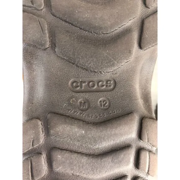 Crocs Offroad Sport Men's Sandal US 12 Brown Round Toe Casual Slip-On Clog Shoes