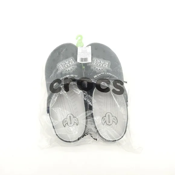 Crocs Outkast (Mens 11) Classic Clog With Jibbitz Slip On Shoes Black Silver New