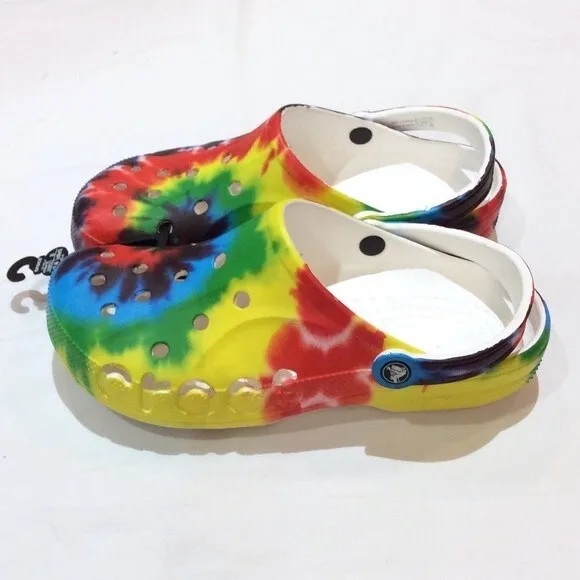 Crocs Rainbow Tie-Dye Clog Baya Sz 10 (Mens) 12 (Womens) New Slip On Mules