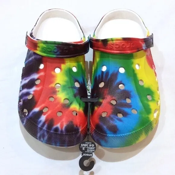 Crocs Rainbow Tie-Dye Clog Baya Sz 10 (Mens) 12 (Womens) New Slip On Mules