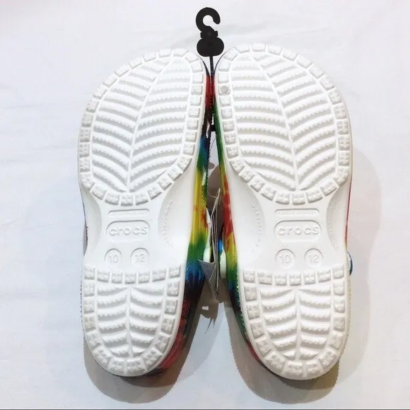 Crocs Rainbow Tie-Dye Clog Baya Sz 10 (Mens) 12 (Womens) New Slip On Mules