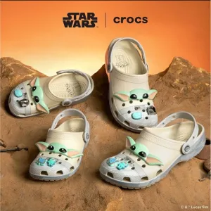Crocs Star Wars Grogu Clogs Baby Yoda Jibbitz Kids Shoes Size 1