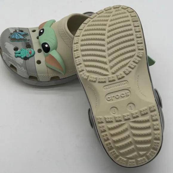 Crocs Star Wars Grogu Clogs Baby Yoda Jibbitz Kids Shoes Size 1