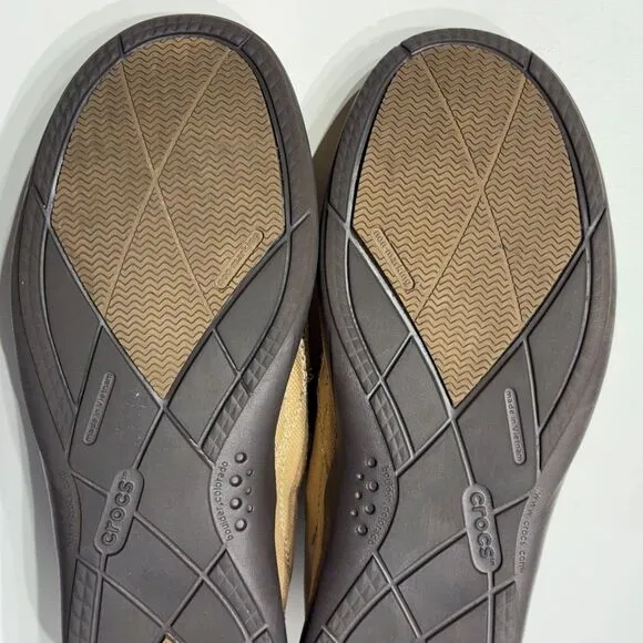 Crocs Walu Slip-On Comfort Loafer Boat Water Shoe Beige Men Size 12 Minimal Wear