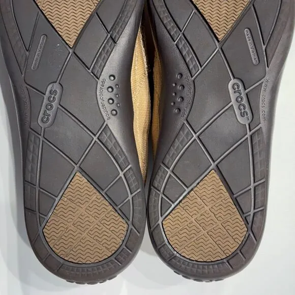 Crocs Walu Slip-On Comfort Loafer Boat Water Shoe Beige Men Size 12 Minimal Wear