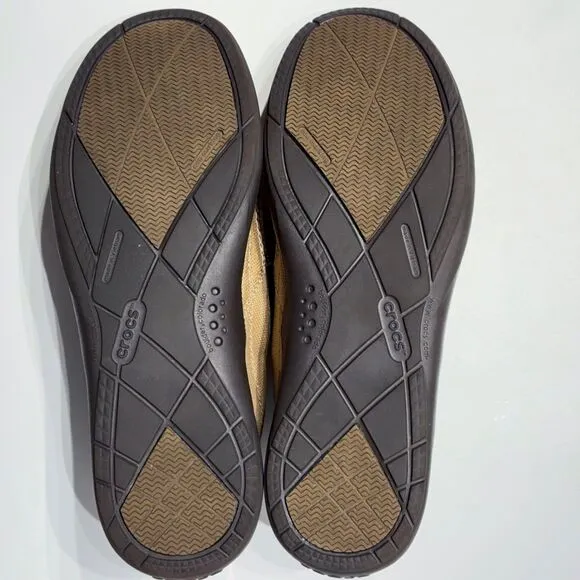 Crocs Walu Slip-On Comfort Loafer Boat Water Shoe Beige Men Size 12 Minimal Wear