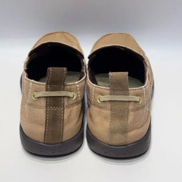 Crocs Walu Slip-On Comfort Loafer Boat Water Shoe Beige Men Size 12 Minimal Wear