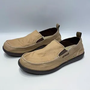 Crocs Walu Slip-On Comfort Loafer Boat Water Shoe Beige Men Size 12 Minimal Wear