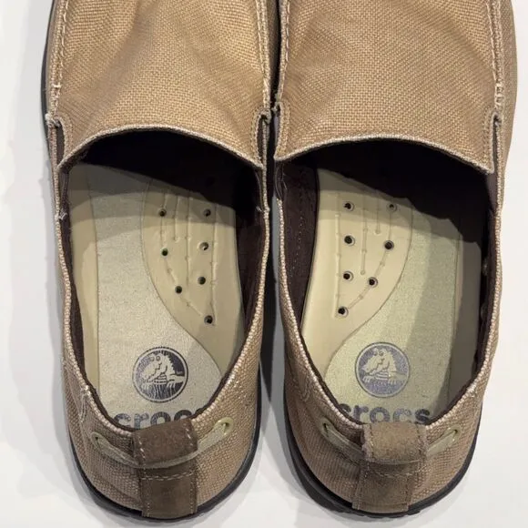 Crocs Walu Slip-On Comfort Loafer Boat Water Shoe Beige Men Size 12 Minimal Wear