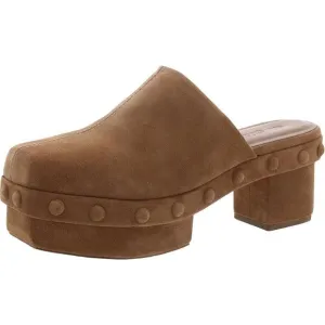 Cult Gaia Womens Anja Tan Suede Clog Slip-On Platform Sandals Shoes NWOB