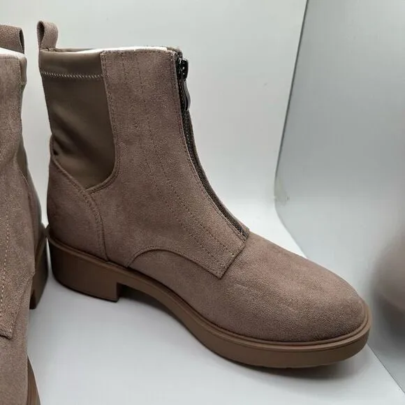 CUSHIONAIRE Women's Hackett zipper boot  Memory Foam 8.5 TAUPE NEW