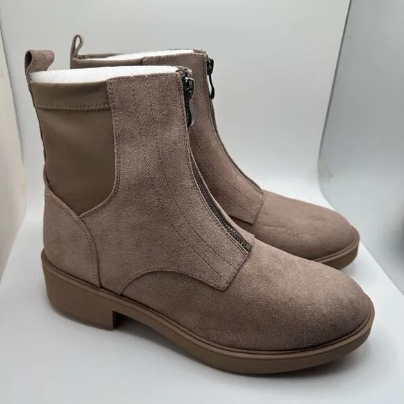CUSHIONAIRE Women's Hackett zipper boot  Memory Foam 8.5 TAUPE NEW