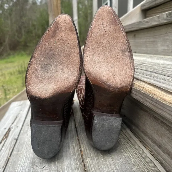 Dan Post Basket Weave Western Cowboy Boot Mens 8 D Summer Boots  Made In Spain
