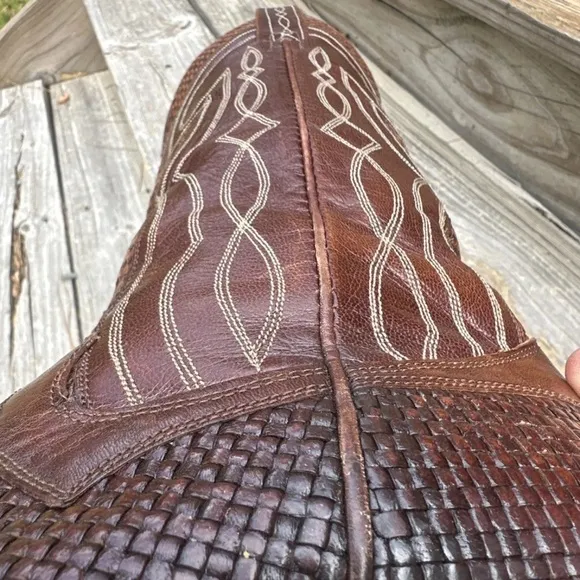 Dan Post Basket Weave Western Cowboy Boot Mens 8 D Summer Boots  Made In Spain