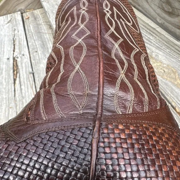 Dan Post Basket Weave Western Cowboy Boot Mens 8 D Summer Boots  Made In Spain