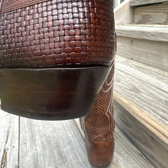 Dan Post Basket Weave Western Cowboy Boot Mens 8 D Summer Boots  Made In Spain