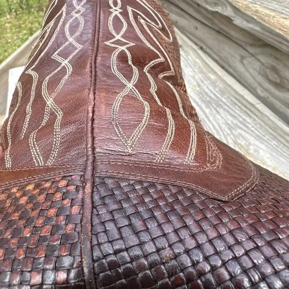 Dan Post Basket Weave Western Cowboy Boot Mens 8 D Summer Boots  Made In Spain