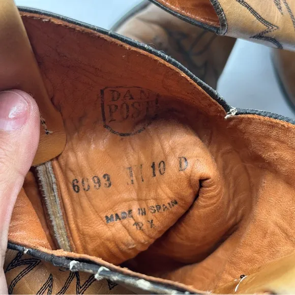 Dan Post Marlboro Leather Western Boots Men's 10 D