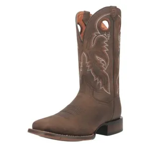 Dan Post Mens Abram Cowboy Boot US 13M EU 46 Brown Leather Embroidery EUC