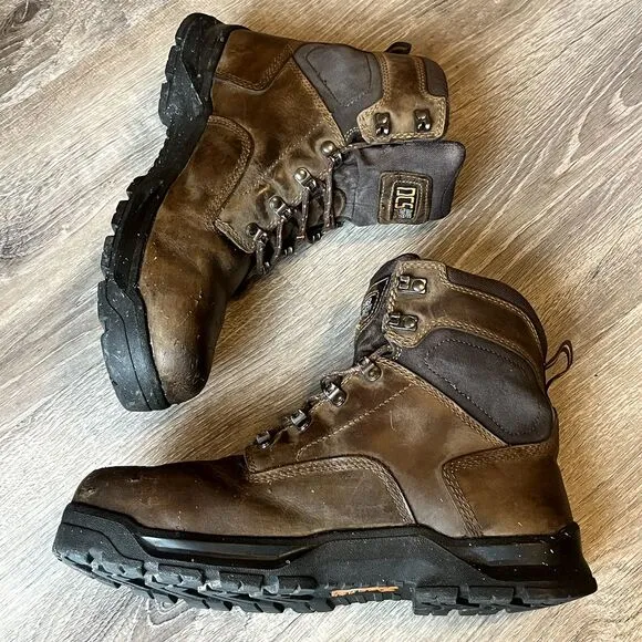 Danner Crafter 6&quot; Waterproof Safety Toe Work Boots Brown Leather Mens 8.5 UK‎ 8