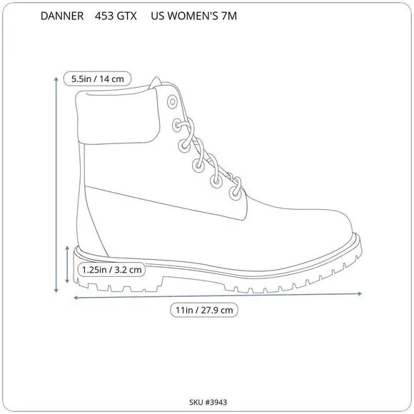 Danner Women's  US Sz.7 453 GTX Blue/Grey Lace Up Hiking Boots Preowned 45385
