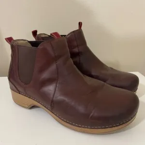 Dansko Becka Womens EU 42 US 12 Brown Leather Ankle Comfort Boots Clogs Shoes