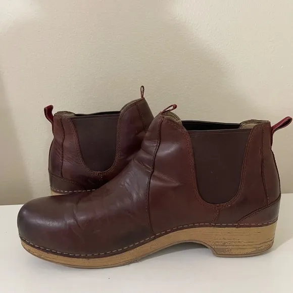 Dansko Becka Womens EU 42 US 12 Brown Leather Ankle Comfort Boots Clogs Shoes