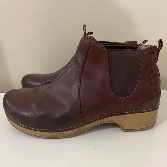 Dansko Becka Womens EU 42 US 12 Brown Leather Ankle Comfort Boots Clogs Shoes