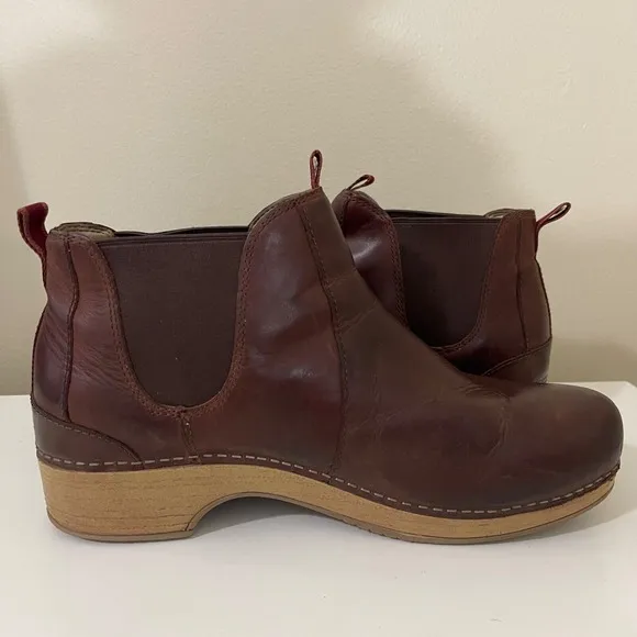 Dansko Becka Womens EU 42 US 12 Brown Leather Ankle Comfort Boots Clogs Shoes