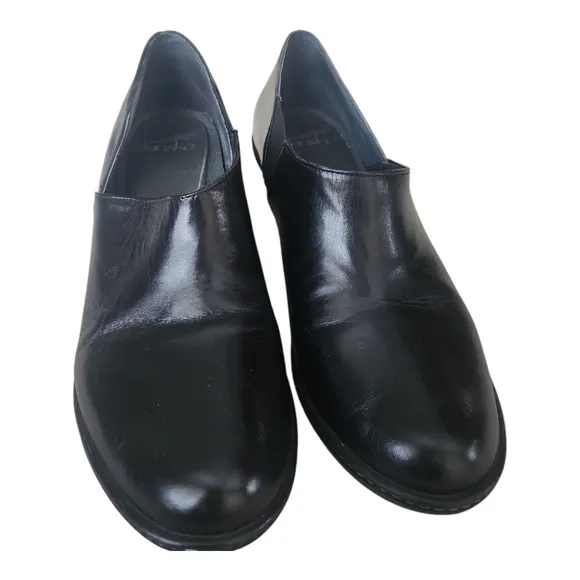 Dansko Black Leather Slip On Comfort Work Baylee Pump Womens 41