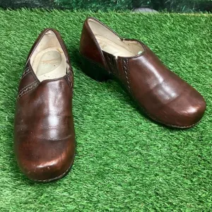 Dansko Brown Leather Clog Womens Slip on Comfort Shoes 42