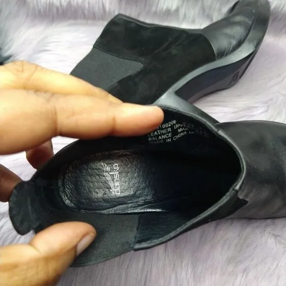 Dansko Tiffany Ankle Boots Booties Shoes Womens Size 6.5-7 US 37 EU Black