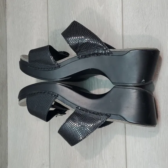 Dansko Women Comfort Pewter Sophie Leather Sandals Slide Shoes sz 42/11.5-12