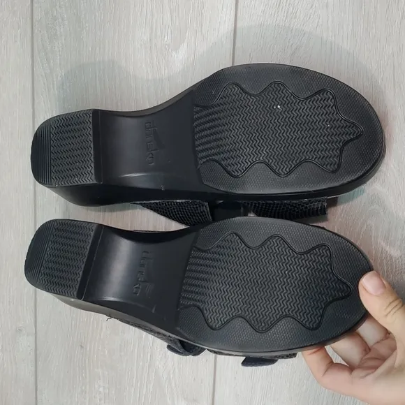 Dansko Women Comfort Pewter Sophie Leather Sandals Slide Shoes sz 42/11.5-12