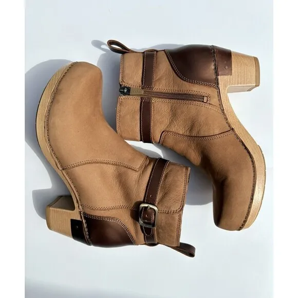 Dansko Women's Brook Nubuck Boots Taupe Burnished Size 37