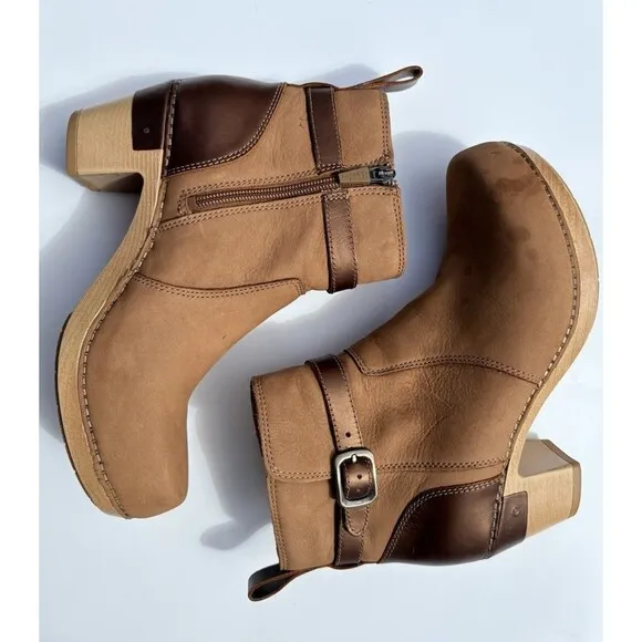 Dansko Women's Brook Nubuck Boots Taupe Burnished Size 37