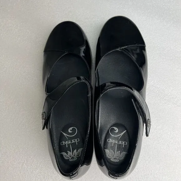 Dansko Women’s US 10.5-11 Mary Jane Black Patent Leather Comfort Shoes