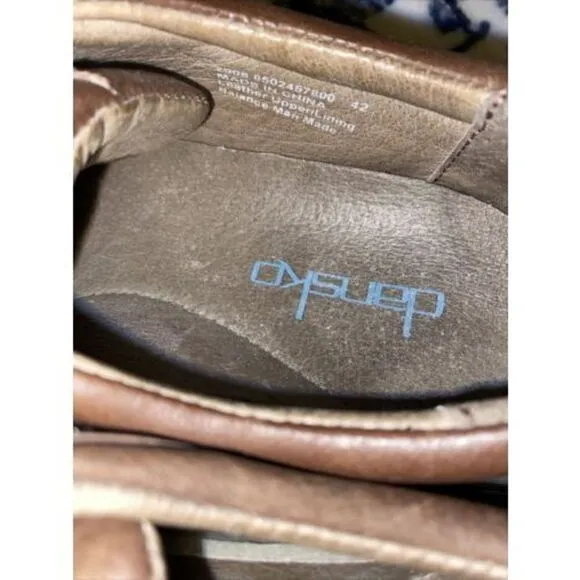 Dansko Mens  Leather Comfort Support Shoes Brown Sz 42/9