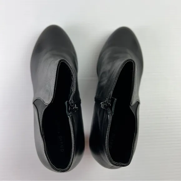 David Tate Booties womens 9.5 Black Pikie Leather Ankle Boots Winter Fashion