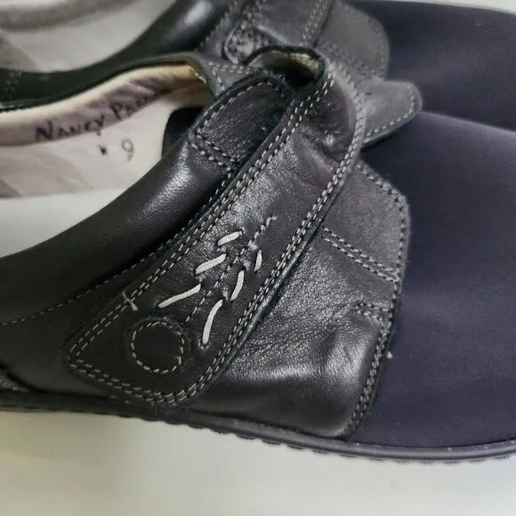 David Tate Evita Leather Fabric Slip On Comfort Shoes Size 9