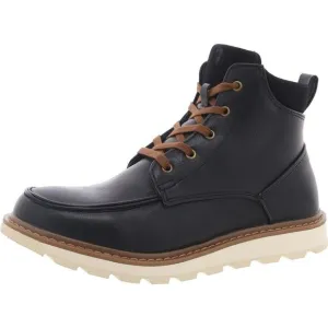 Deer Stags Mens Julian Black Faux Leather Ankle Chukka Boots Shoes New