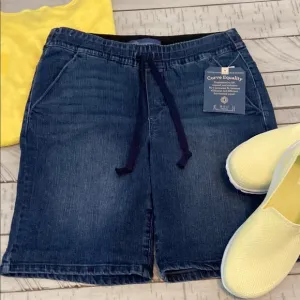 Democracy Ableisure Pull On Rolled Cuff Denim Shorts Midtone Blue Size 4