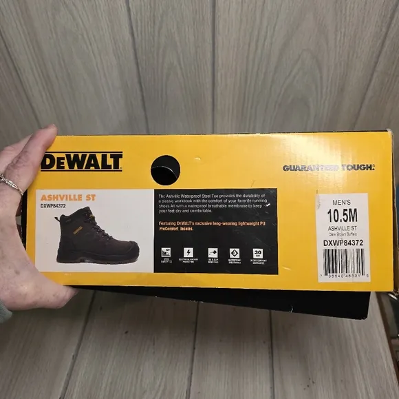 Dewalt Ashville Men's Black Work Boots Safety Toe Waterproof Slip Resistant 10.5